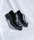 【shoes365】メンズ PUレザーハイソールストレートチップシューズ