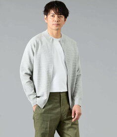 NEWYORKER MEN 【ウォッシャブル】モックネック スタンドジップアップ カーディガン ニューヨーカー トップス カーディガン ネイビー【送料無料】