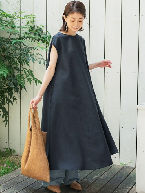 Coca リネン風フレンチスリーブロングワンピース Rakuten Fashion 楽天ファッション 旧楽天ブランドアベニュー Df1224