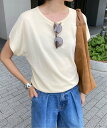 【SALE／30%OFF】SLOBE IENA 《接触冷感/UV機能》FROSTYCOTTON フレンチスリーブプルオーバー スローブ イエナ トップス ニット ブルー ベージュ グレー【送料無料】
