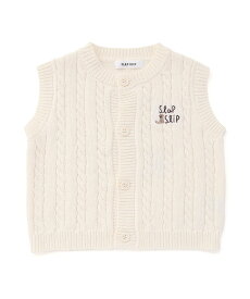 【SALE／50%OFF】SLAP SLIP BABY クマさん刺しゅうニットベストベビー(70~80cm) ベベ オンライン ストア マタニティウェア・ベビー用品 ベビートップス ブラウン ホワイト