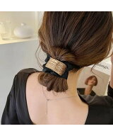 【SALE／30%OFF】miniministore プレート付きシュシュ 大人っぽいヘアゴム ミニミニストア ヘアアクセサ…