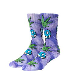 HUF GREEN BUDDY MUSHROOM TD SOCK ソックス ハフ 靴下・レッグウェア 靴下 ブラック パープル