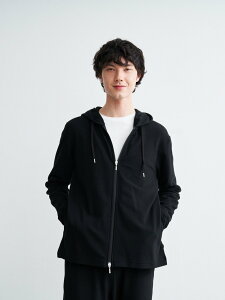 three dots Men's compact pile hoodie �X���[�h�b�c �g�b�v�X �J�b�g�\�[�ET�V���c �u���[ �z���C�g �u���b�N�y���������z