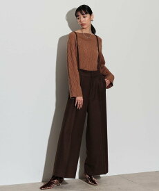 【SALE／20%OFF】GALLEST サスペンダー付きツイルワイドパンツ インディヴィ パンツ その他のパンツ ブラック ブラウン ホワイト【送料無料】