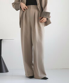 LIAN ツータックワイドパンツ リアン パンツ スラックス・ドレスパンツ ブラウン グレー ブラック ベージュ【送料無料】