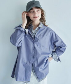 【SALE／40%OFF】UNITED ARROWS green label relaxing ＜To b. by agnes b.コラボ＞エンブロイダリー オーバーサイズ シャツ ユナイテッドアローズ アウトレット トップス シャツ・ブラウス ブルー【送料無料】