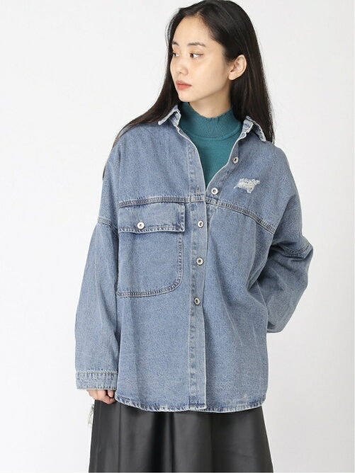 Anap Anap ダメージビッグデニムシャツ Rakuten Fashion 楽天ファッション 旧楽天ブランドアベニュー Bk3227