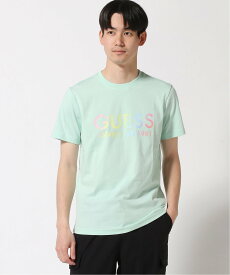 【SALE／50%OFF】GUESS (M)Rainbow Logo Tee ゲス トップス カットソー・Tシャツ グリーン ブラック ホワイト