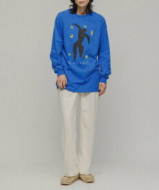 M TO R 【Henri Matisse】M TO R別注 LONG SLEEVE T-SHIRTS アダムエロペ トップス カットソー・Tシャツ ブラック ホワイト ブルー【送料無料】