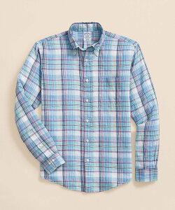 �ySALE�^30%OFF�zBROOKS BROTHERS �A�C���b�V�����l�� �V�[�Y�i���p�^�[�� �J�W���A���V���c Regular Fit �u���b�N�X �u���U�[�Y �g�b�v�X �V���c�E�u���E�X �u���[�y���������z