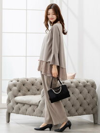 AddRouge マタニティ対応 フォーマル セットアップ セレモニー 結婚式 パンツドレス アッドルージュ マタニティウェア・ベビー用品 マタニティワンピース・フォーマル ネイビー グレー ブラウン ブラック【送料無料】