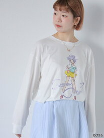 【SALE／38%OFF】ehka sopo 【魔法の天使クリィミーマミ】プリントロンT エヘカソポ トップス カットソー・Tシャツ ブラック パープル ホワイト