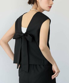 【SALE／12%OFF】ELFRANK バックリボンブラウス・センタープレスタックワイドパンツ セットアップ 上下セット ガール オールインワン・オーバーオール オールインワン・つなぎ グレー ブラック【送料無料】