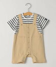 SHIPS KIDS:70~80cm / フェイク サスペンダー ロンパース