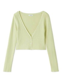 【SALE／50%OFF】FRAY I.D クロップドリブカーディガン フレイ アイディー トップス ニット ピンク【送料無料】