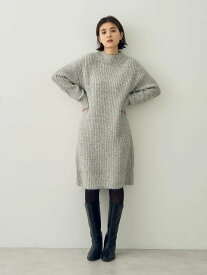 【SALE／50%OFF】YECCA VECCA ブークレMIXニットワンピース イェッカヴェッカ ワンピース・ドレス ワンピース グレー ブラック【送料無料】