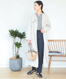 【SALE／70%OFF】BEAMS HEART WOMEN ノーカラートレンチコート ビームス アウトレット ジャケット・アウター トレンチコート ネイビー カーキグリーン ベージュ【送料無料】