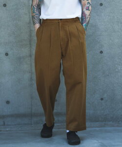 MR.OLIVE VINTAGE SULFUR CHINO /2 TUCK WIDE EASY PANTS �~�X�^�[�I���[�u �p���c �`�m�p���c �u���b�N �u���E���y���������z