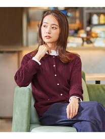 J.PRESS LADIES L 【洗える】KNIT BASIC ミディ丈 カーディガン ジェイプレス トップス カーディガン レッド グレー ブラウン ブルー ネイビー【送料無料】