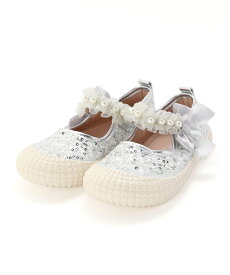 SLAP SLIP キラキラスパンコールパールストラップシューズ(14~18cm) ベベ オンライン ストア シューズ・靴 その他のシューズ・靴 グレー ピンク