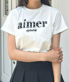 【SALE／14%OFF】INGNI パール付フロッキーロゴT イング トップス カットソー・Tシャツ ホワイト ブラック ピンク