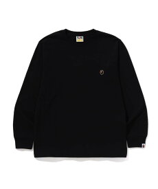 A BATHING APE (M)ONE POINT LS TEE M リピート ア ベイシング エイプ トップス カットソー・Tシャツ ブラック ブルー レッド グリーン ホワイト【送料無料】