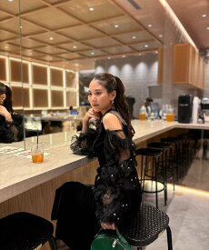 ANDRESD 【2WAY】結婚式・二次会対応 チュールスリーブドレス アンドレスド ワンピース・ドレス ドレス ブラック ベージュ グレー ネイビー【送料無料】