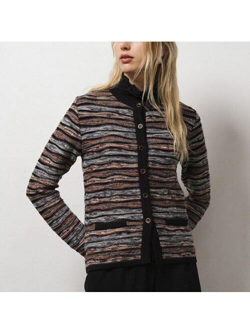 Liliane Burty Eclat イタリア製 ネップウェーブボーダー ニットカーディガン Rakuten Fashion 楽天ファッション 旧楽天ブランドアベニュー Cb33