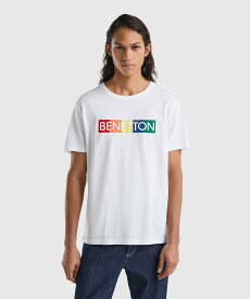 【SALE／60%OFF】BENETTON (UNITED COLORS OF BENETTON.) (M)ロゴデザイン半袖Tシャツ・カットソー ベネトン(ユナイテッド カラーズ オブ ベネトン) トップス カットソー・Tシャツ ネイビー ホワイト