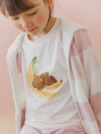gelato pique 【接触冷感】【KIDS】フルーツアニマルワンポイントTシャツ ジェラートピケ トップス カットソー・Tシャツ ホワイト ピンク