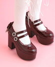 厚底バックリボンパンプス