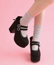 厚底バックリボンパンプス