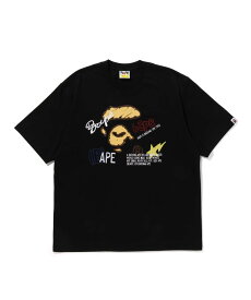 A BATHING APE HAND DRAW GRAPHIC RELAXED FIT TEE ア ベイシング エイプ トップス カットソー・Tシャツ ブラック ホワイト【送料無料】