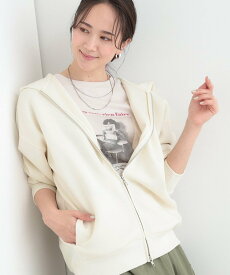 SHOO・LA・RUE 【セットアップ可/S-LL/なめらかタッチ】ZIPパーカ シューラルー トップス パーカー・フーディー ホワイト ブラウン グレー【送料無料】