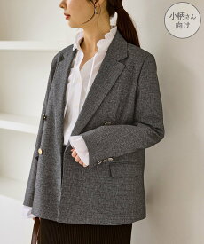 ROPE' PICNIC 【低身長・小柄さんサイズ】レディハンサムシリーズ ウールライク金ボタンジャケット(半裏地) ロペピクニック ジャケット・アウター テーラードジャケット・ブレザー ブラック【送料無料】