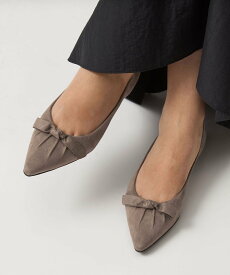 【SALE／50%OFF】UNITED ARROWS green label relaxing ポインテッド タックリボン フラットシューズ 撥水 ユナイテッドアローズ グリーンレーベルリラクシング シューズ・靴 パンプス グリーン ブラック【送料無料】