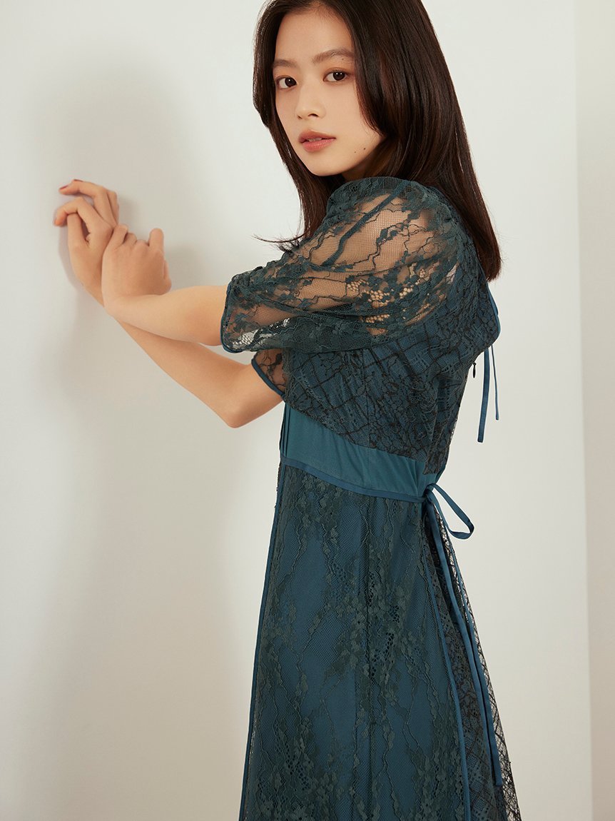 LILY BROWN｜スイッチングレースラインドレス | Rakuten Fashion(楽天