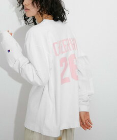 ADAM ET ROPE' FEMME 【Champion for ADAM ET ROPE'】別注 RW LONG SLEEVE T-SHIRT アダムエロペ トップス カットソー・Tシャツ ホワイト ベージュ ネイビー【送料無料】