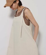 【SALE／15%OFF】andme リネン混 アメスリ フレア ワンピース アンドミー ワンピース・ドレス ジャンパー…