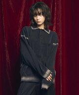 【SALE／30%OFF】MAISON SPECIAL High Twist Pigment Bleach Prime-Over Long Sleeve Knit Polo Shirt メ…