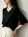 【SALE／25%OFF】Doux Belle Vネックフレアスリーブニットトップス レディース トップス ドゥー・ベル トップス ニッ…