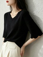 【SALE／25%OFF】Doux Belle Vネックフレアスリーブニットトップス レディース トップス ドゥー・ベル ト…