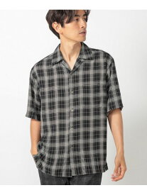 【SALE／50%OFF】UNION STATION タータンチェックオープンカラーシャツ メンズ ビギ トップス シャツ・ブラウス ネイビー ブラック