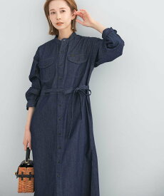 【SALE／10%OFF】URBAN RESEARCH ROSSO 『別注』Lee*ROSSO BELTED DENIM DRESS アーバンリサーチロッソ ワンピース・ドレス ワンピース ホワイト ブルー【送料無料】