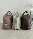 フェイクレザー大容量トラベルバッグ