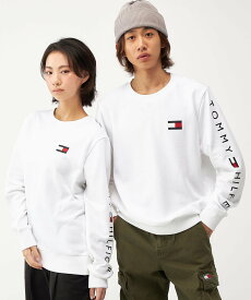 TOMMY HILFIGER 【オンライン限定】フレンチテリー ロゴ ロングスリーブスウェット トミーヒルフィガー トップス スウェット・トレーナー ネイビー ホワイト ブラック【送料無料】