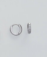 Phoebe 【金属アレルギー対応】ビジューフープミニピアス シルバー/サージカルステンレス ジュエルアディ…