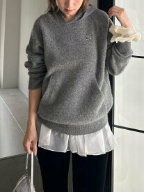 【SALE／40%OFF】SNIDEL LACOSTE/ニットフーディー スナイデル トップス ニット グレー ピンク【送料無料】