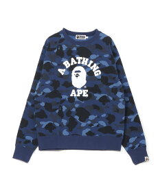 A BATHING APE COLOR CAMO COLLEGE CREWNECK ア ベイシング エイプ トップス スウェット・トレーナー ネイビー パープル レッド【送料無料】